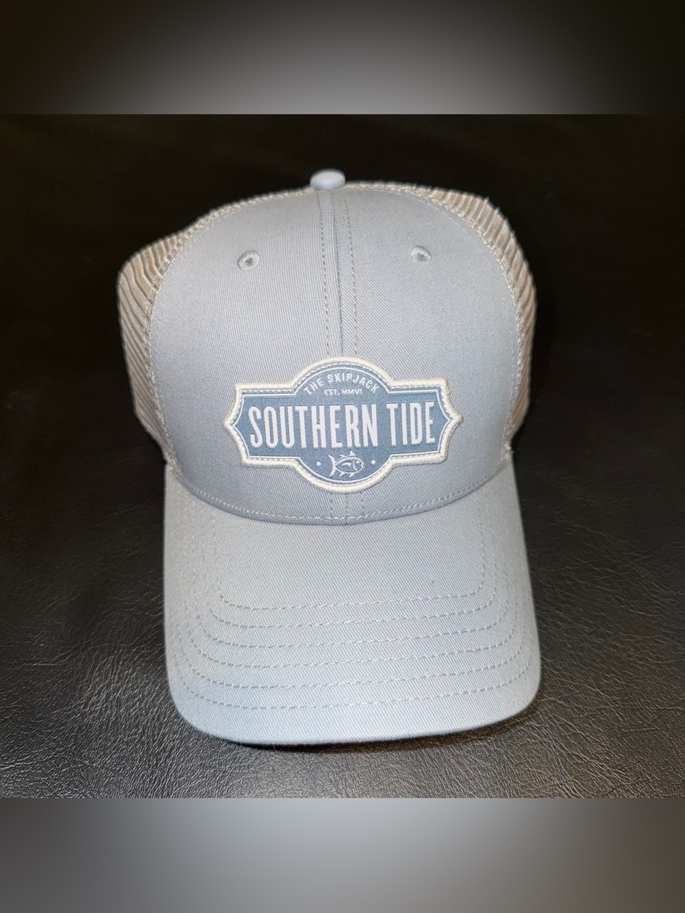 NEW (w/ tag) Southern Tide Light Blue and Cream Mesh Trucker Hat